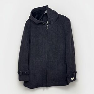 St. John's Bay New with Tags 2x Wool Cashmere Blend Women Hooded Jacket Coat Zip